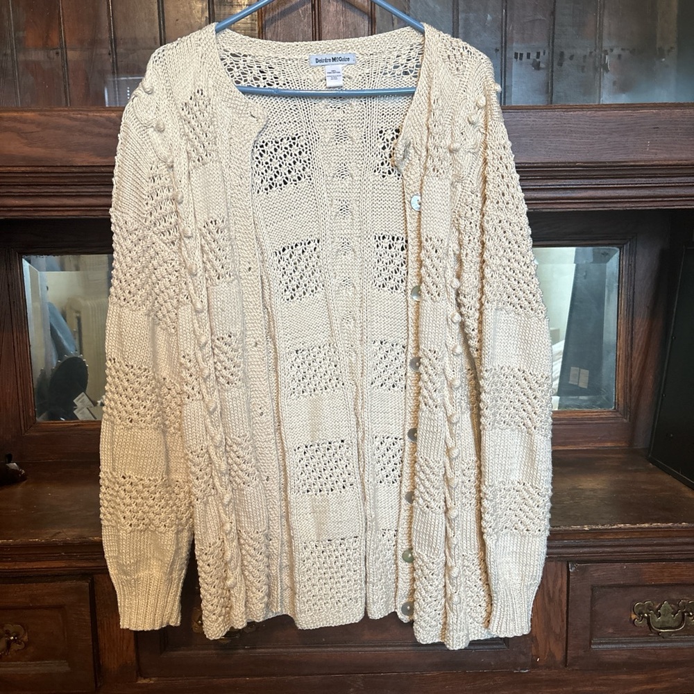 Beige knit cardigan